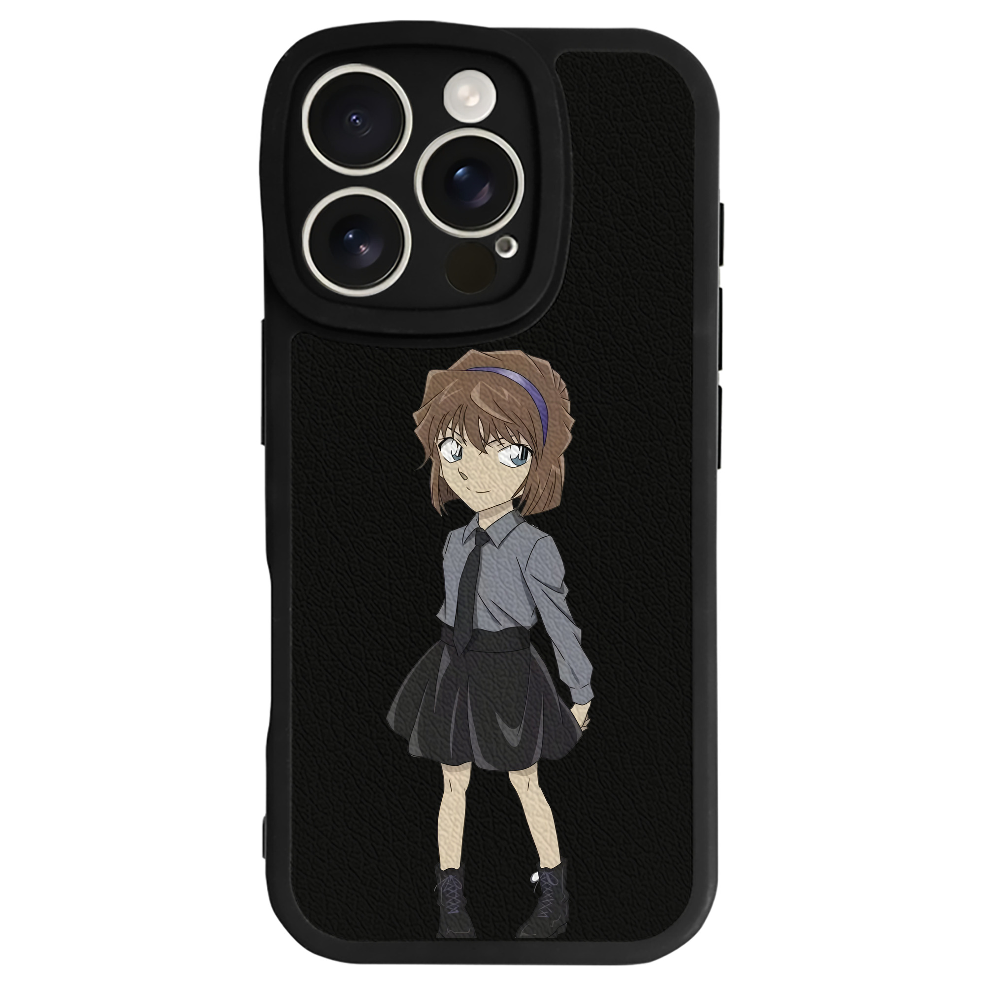 （画像用） 名探偵コナン 灰原 哀 はいばら あい Detective Conan Anita Hailey、Vi Graythorn Haibara Ai 【iPhone 16シリーズ対応】シリコンスマホケース（レザー調） 材質：シリコン